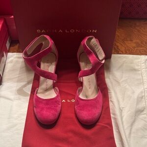 Sacha London Fuchsia Suede Heels